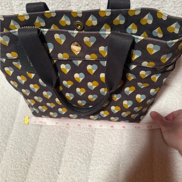 Coach Heart Pattern Tote - Black, Yellow, and Light Blue - Picture 7 of 8